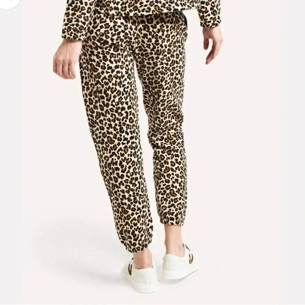VELVET GRAHAM & SPENCER NEW Bristol Leopard Print Joggers Fleece Sweatpants S - Picture 8 of 10
